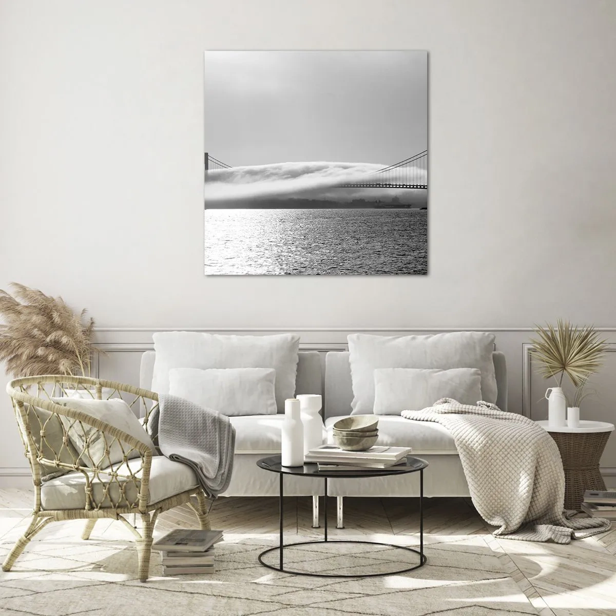 Glasbild - Bild auf glas - Segeln durch das Goldene Tor - 30x30 cm