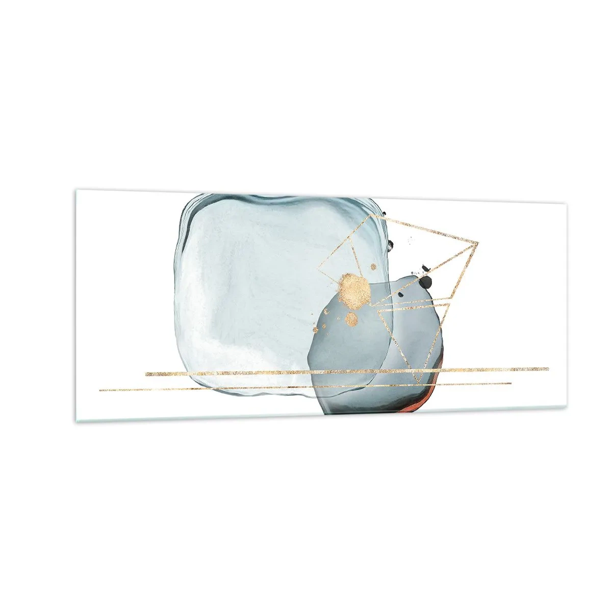Glasbild - Bild auf glas - Eine Studie über Tropfen - 100x40 cm