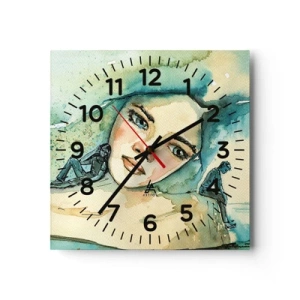 Wanduhr - Glasuhr - Bin ich blau? - 30x30 cm