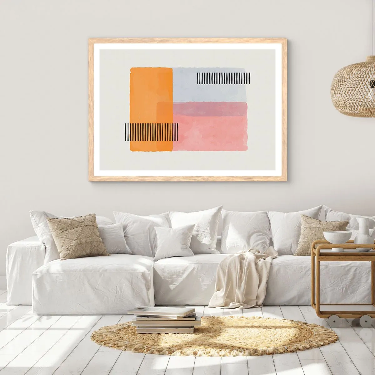 Poster in einem Rahmen aus heller Eiche - Von Ecke zu Ecke - 40x30 cm