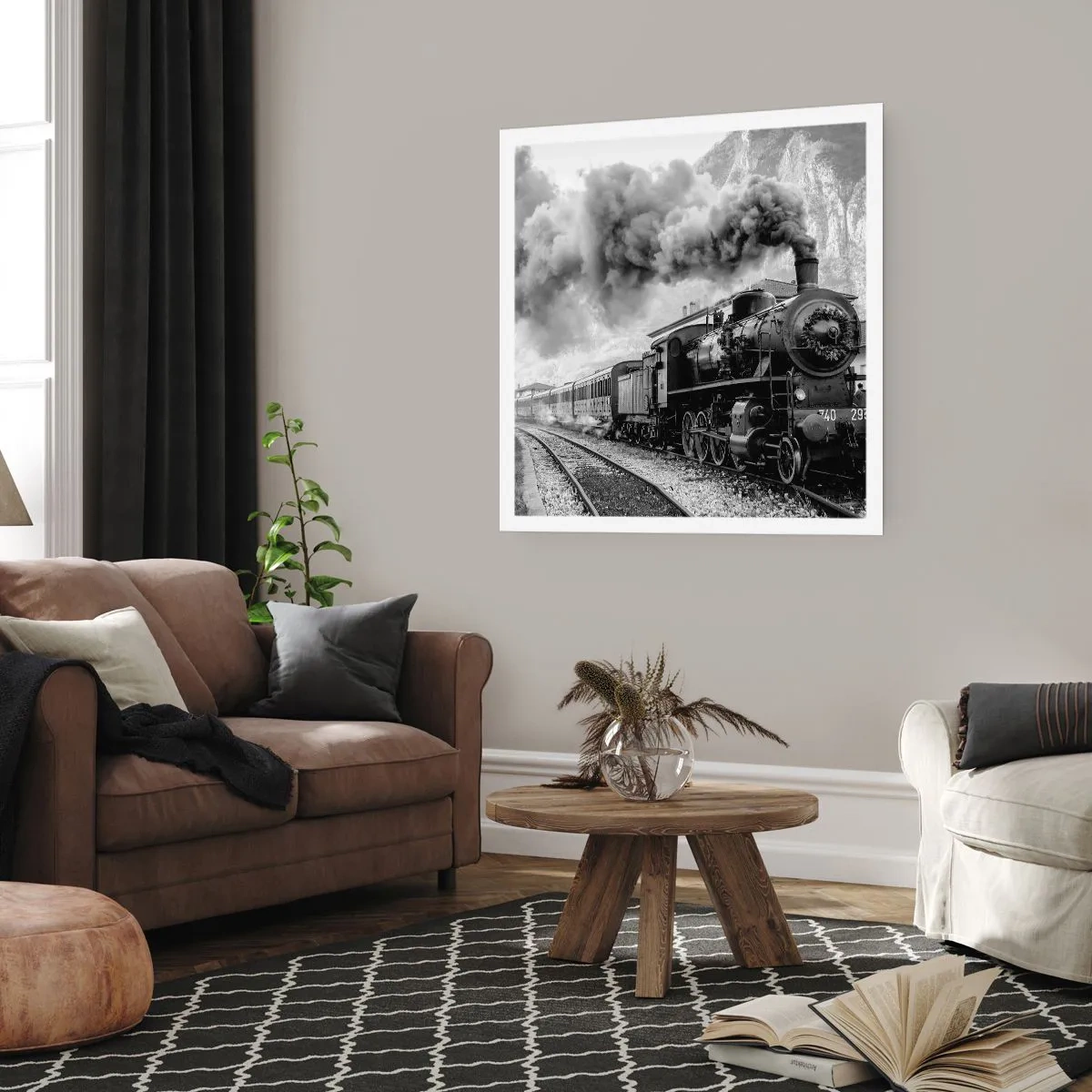 Poster - Steht am Bahnhof ... - 50x50 cm