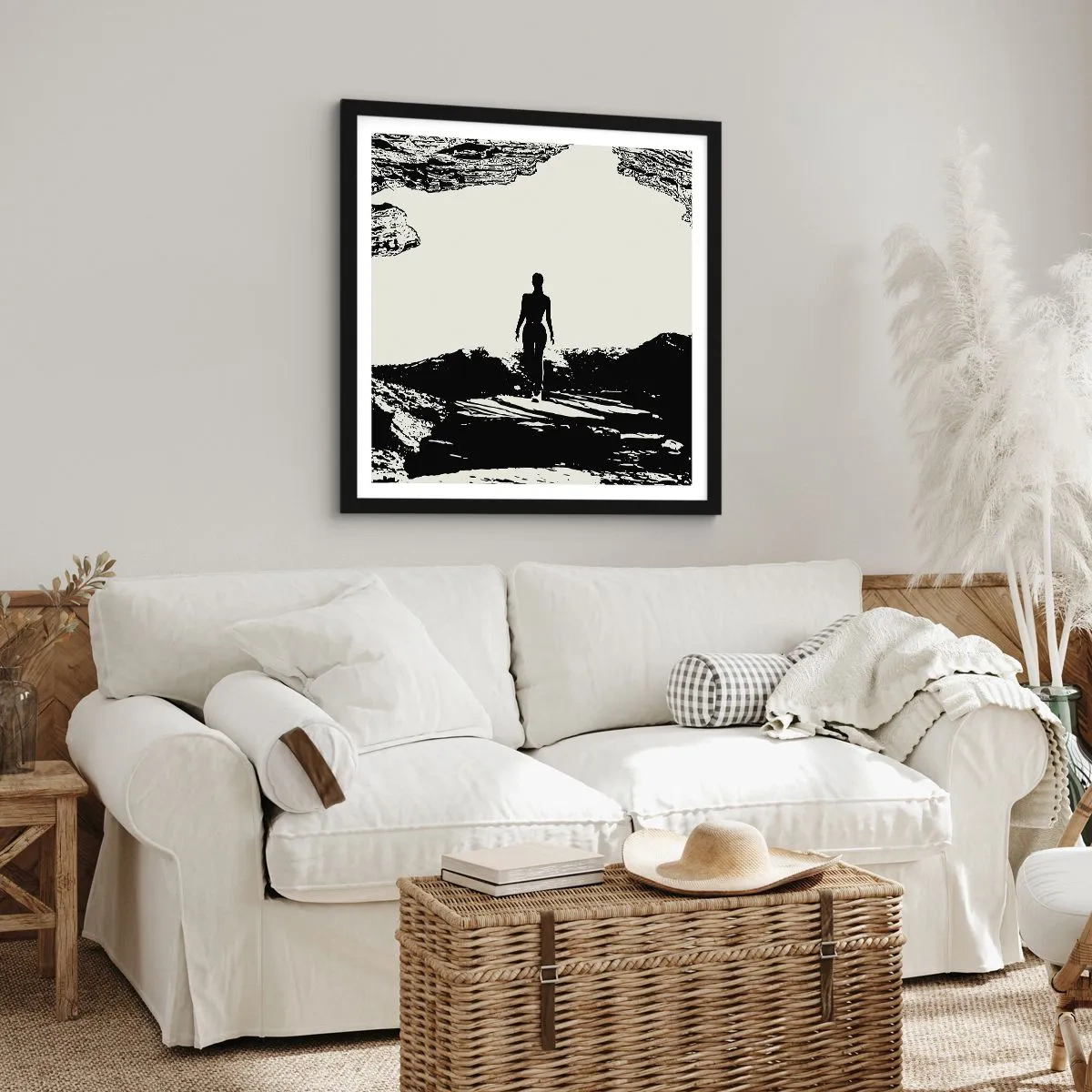 Poster in einem schwarzem Rahmen - Neuer Blick - 40x40 cm