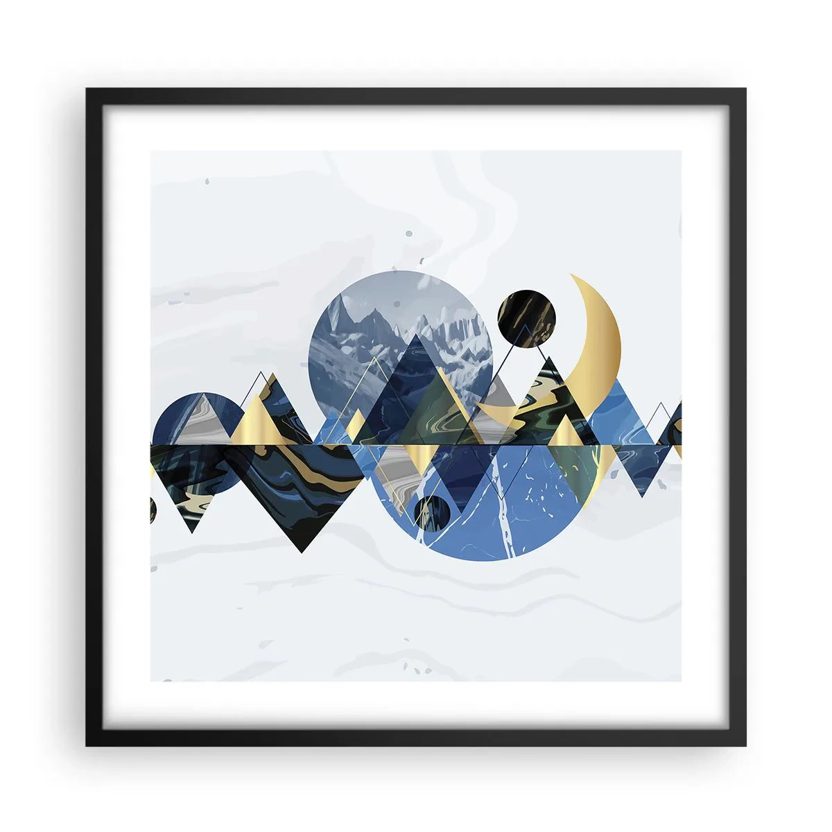 Poster in einem schwarzem Rahmen - Geometrische Landschaft - 50x50 cm