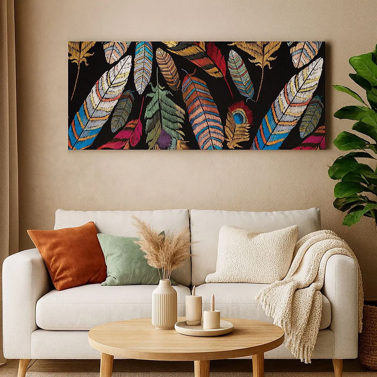 Bild auf Leinwand - Leinwandbild - Der Vogelkarneval - 100x40 cm