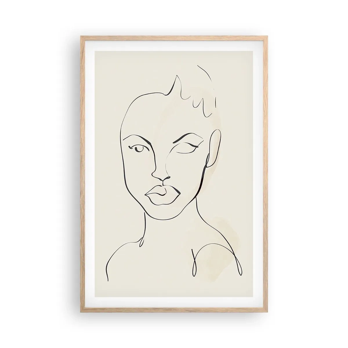 Poster in einem Rahmen aus heller Eiche - Umriss der Sinnlichkeit - 61x91 cm