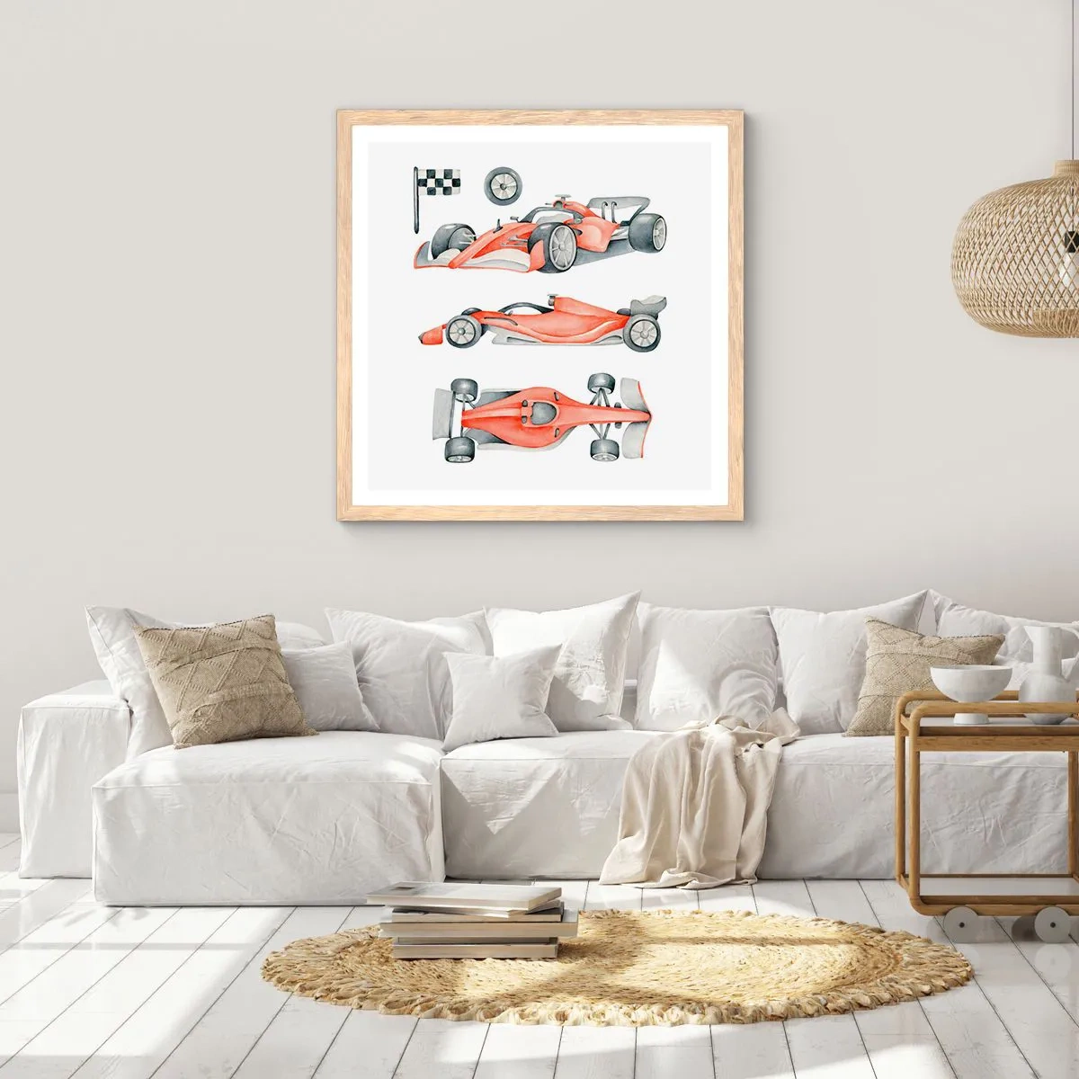 Poster in einem Rahmen aus heller Eiche - Dem Traum folgen - 50x50 cm