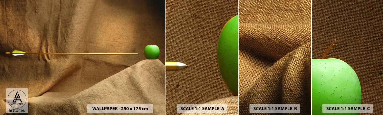 Fototapeten Muster Selbstklebend Deluxe Sticker - Beschwöre den Geist von Wilhelm Tell - Grafik, Abstraktion, Bogenschießen-Pfeil - 100x30 cm