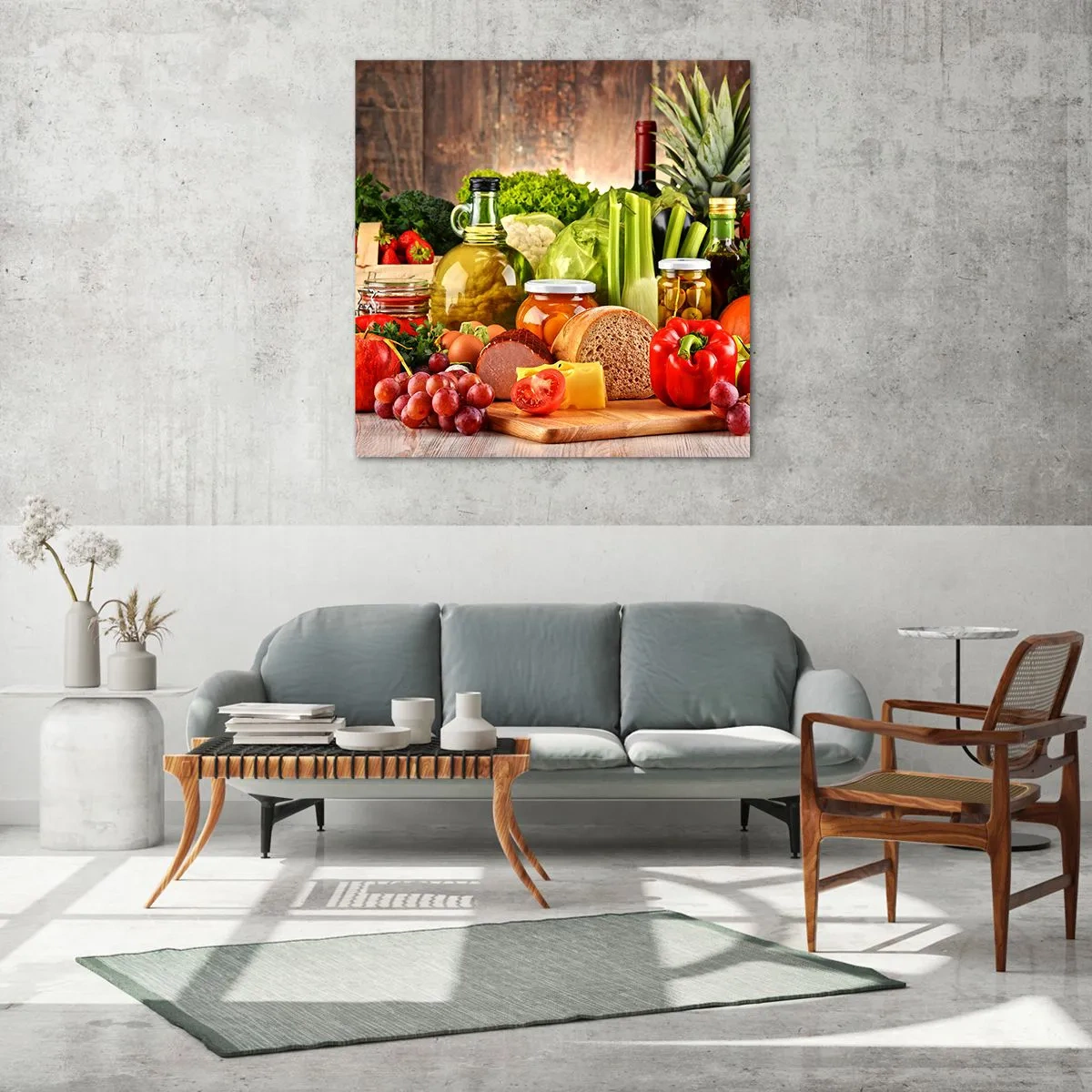 Glasbild - Bild auf glas - Geräuchert, gebacken und eingelegt - 60x60 cm