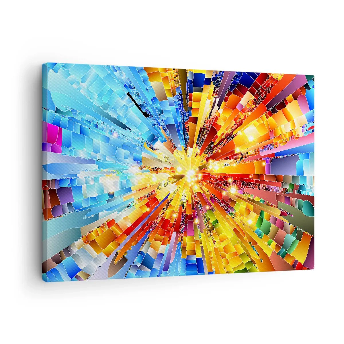 Bild auf Leinwand - Leinwandbild - Eine dynamische Explosion aus Farbe und Licht - 70x50cm - In Medienauflösung - Moderne Wanddekoration für Wohnzimmer und Schlafzimmer ARTTOR