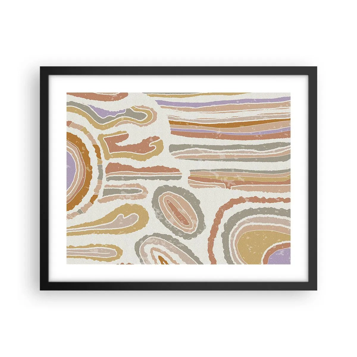 Poster in einem schwarzem Rahmen - Bunte Querschnitte - 50x40 cm