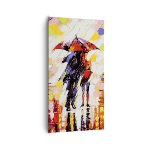Bild auf Leinwand - Leinwandbild - Gemeinsam durch die Nacht und den Regen - 65x120 cm