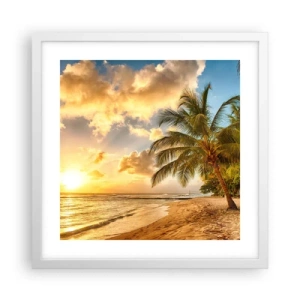 Poster in einem weißen Rahmen - Ewiger Sommer, immer Urlaub - 40x40 cm