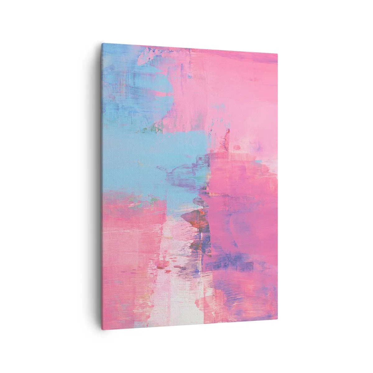 Bild auf Leinwand - Leinwandbild - Abstrakte Komposition in Pink und Blau - 70x100cm - Rosa, Blau und eine Prise Licht - Moderne Wanddekoration für Wohnzimmer und Schlafzimmer ARTTOR