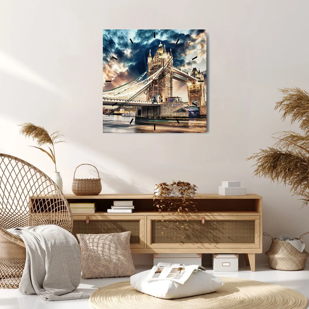 Wanduhr - Glasuhr - Denkmal des viktorianischen Imperiums - 40x40 cm