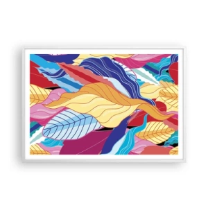 Poster in einem weißen Rahmen - Buntes Durcheinander - 100x70 cm