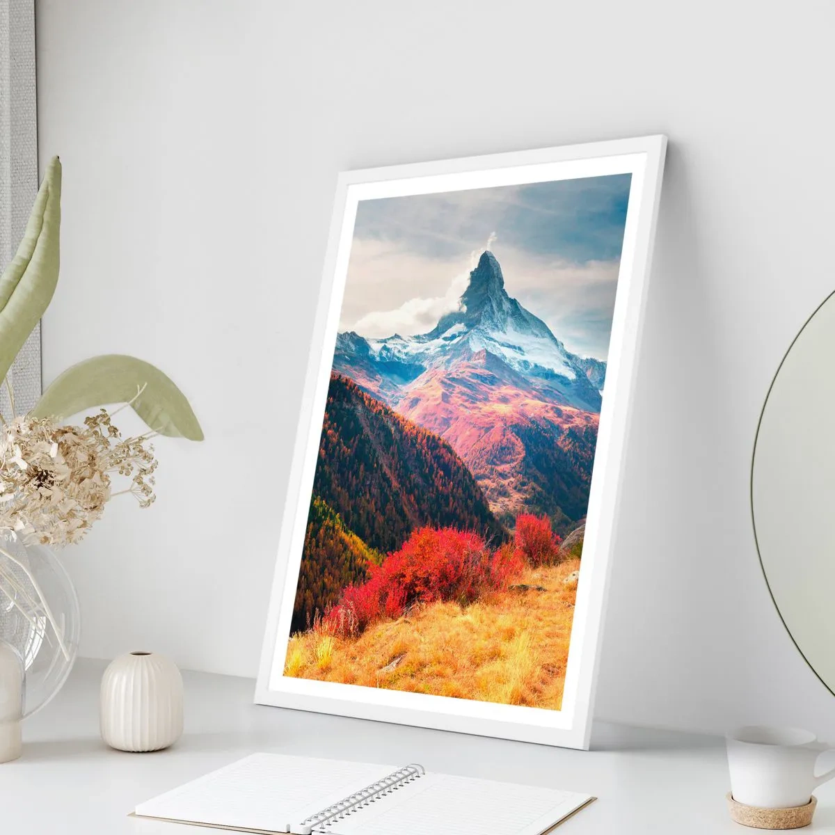 Poster in einem weißen Rahmen - Alpenherbst - 50x70 cm