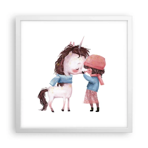 Poster in einem weißen Rahmen - Ein Wintermärchen - 40x40 cm