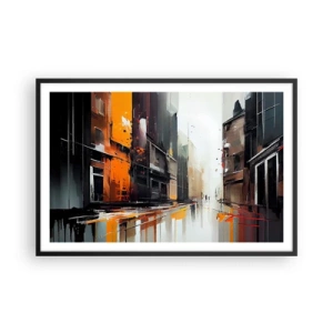 Poster in einem schwarzem Rahmen - Regnerischer Tag - 91x61 cm
