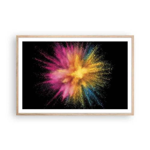 Poster in einem Rahmen aus heller Eiche - Die Geburt der Farben - 91x61 cm