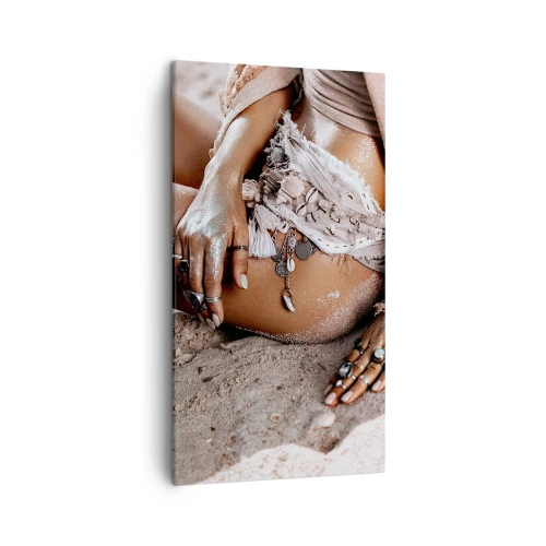 Bild auf Leinwand - Leinwandbild - Von den Wellen geworfen? - 45x80 cm