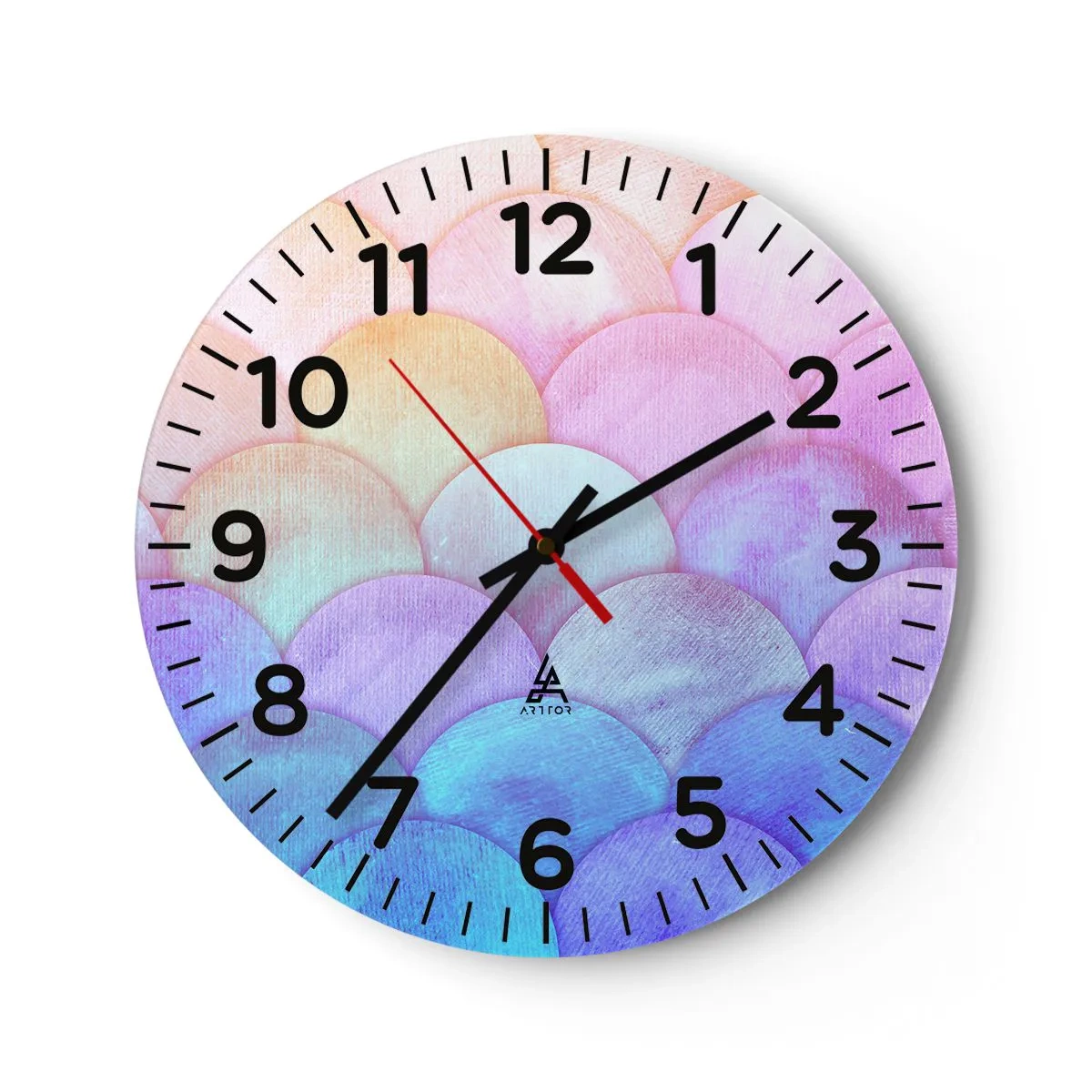 Wanduhr - Glasuhr - Perlenschuppe - 30x30 cm