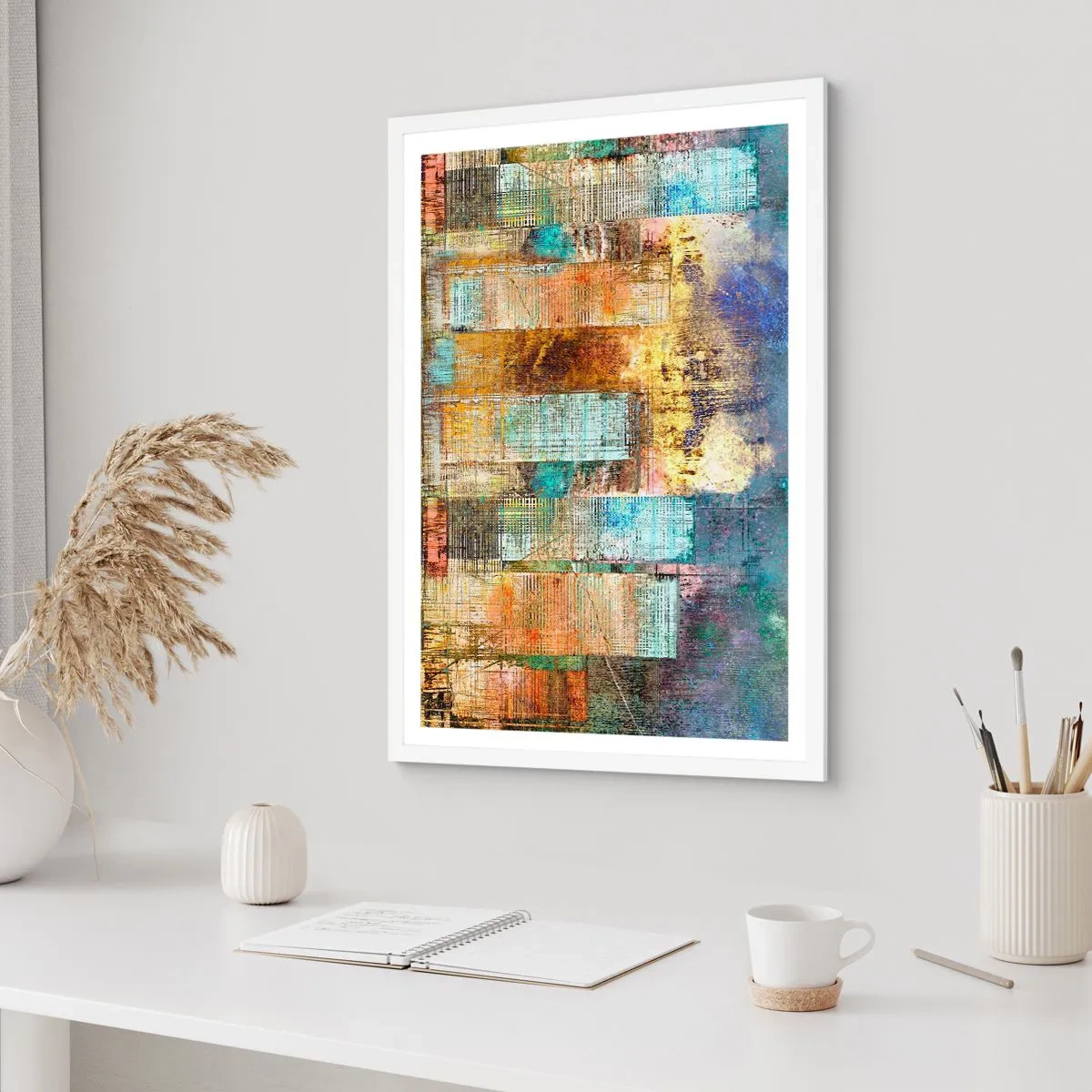 Poster in einem weißen Rahmen - Sonnige Metropole - 70x100 cm