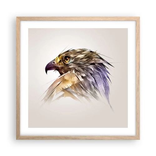 Poster in einem Rahmen aus heller Eiche - Porträt eines Kriegers - 50x50 cm