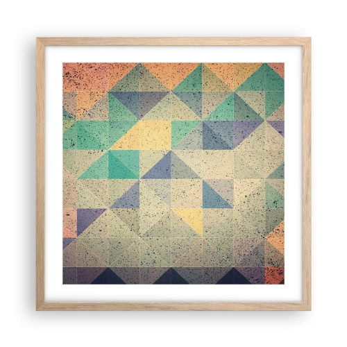 Poster in einem Rahmen aus heller Eiche - Republik der Dreiecke - 50x50 cm