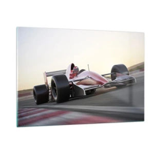 Glasbild - Bild auf glas - Formel 1 auf der Rennstrecke - 120x80cm - Immer der Gewinner - Moderne Wanddekoration für Wohnzimmer und Schlafzimmer ARTTOR