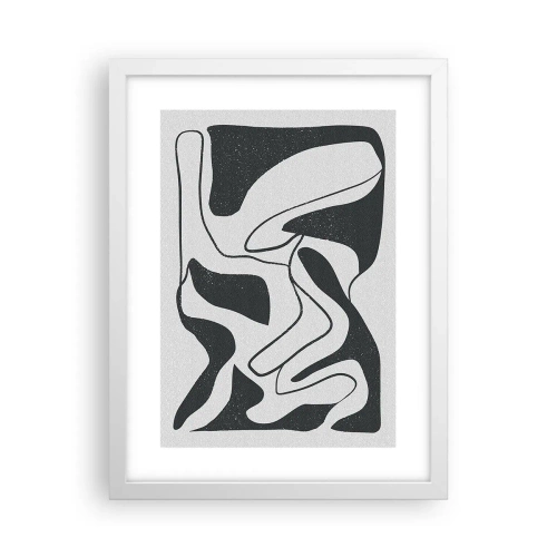 Poster in einem weißen Rahmen - Abstraktes Spiel im Labyrinth - 30x40 cm