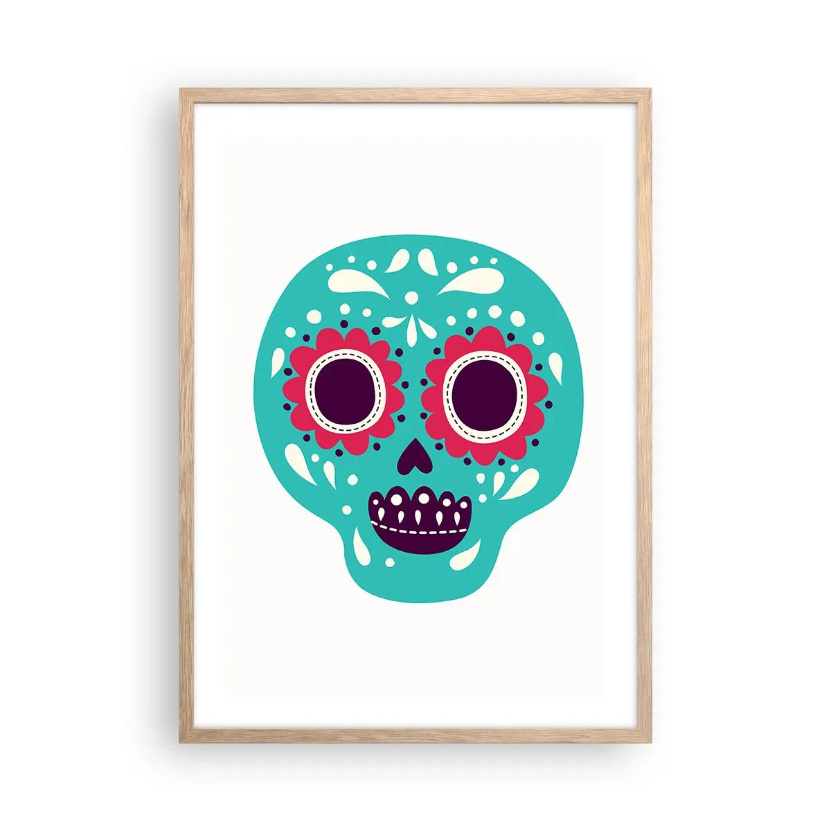 Poster in einem Rahmen aus heller Eiche - Das Leben – Spaß bis zum Tod - 50x70 cm