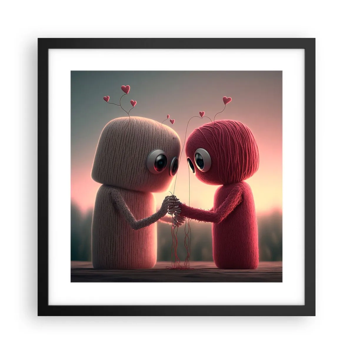 Poster in einem schwarzem Rahmen - Jeder darf lieben - 40x40 cm