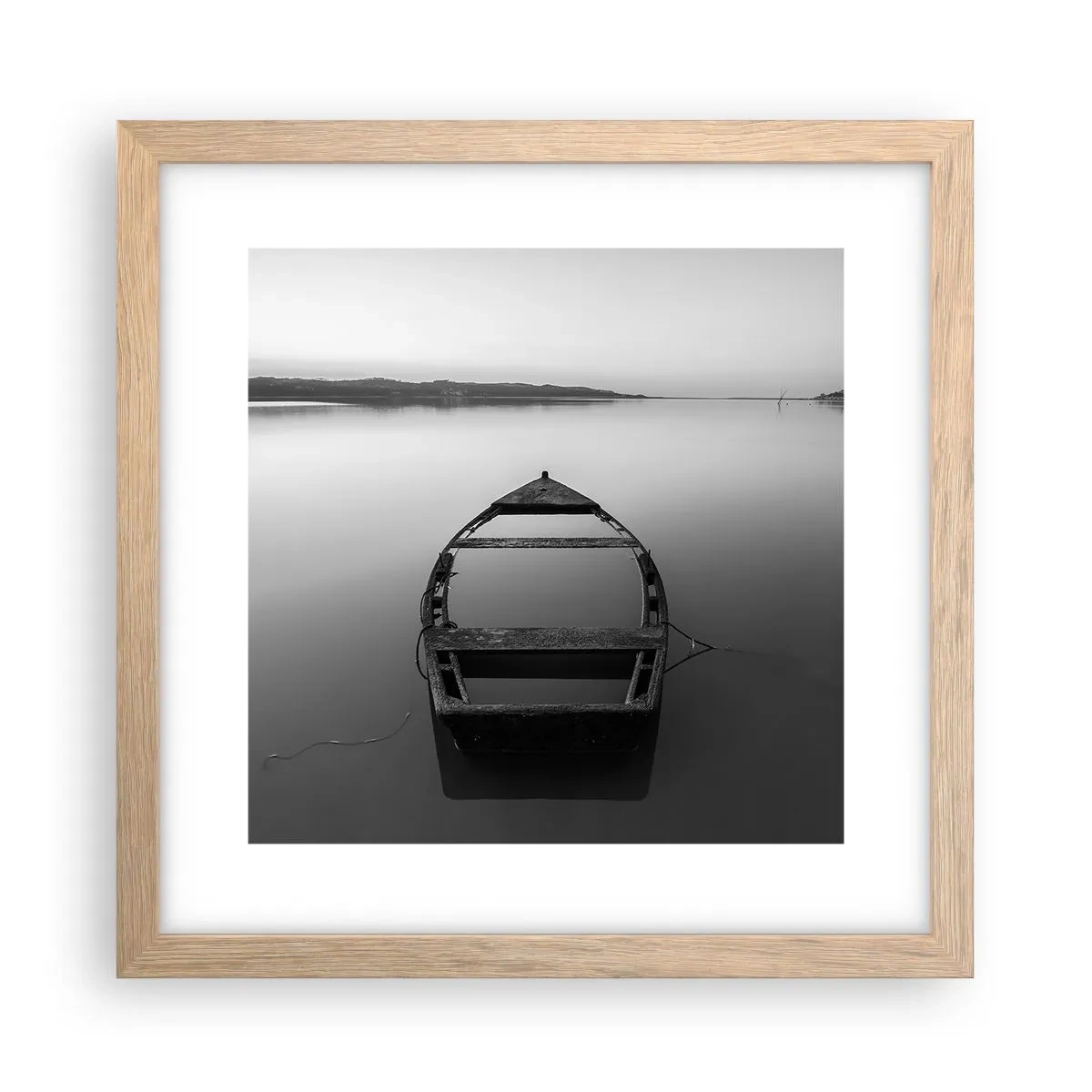 Poster in einem Rahmen aus heller Eiche - Sehnsucht und Melancholie - 30x30 cm