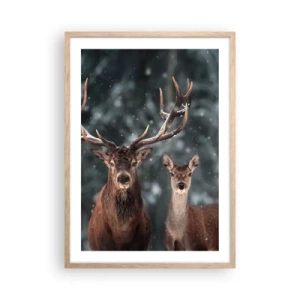 Poster in einem Rahmen aus heller Eiche - Herr des Waldes mit seiner Frau - 50x70 cm