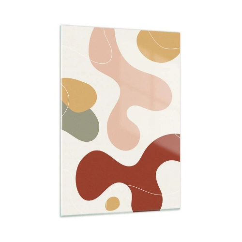 Glasbild - Bild auf glas - Abstrakte Komposition organischer Formen - 50x70cm - Kringel oder Schnörkel? - Moderne Wanddekoration für Wohnzimmer und Schlafzimmer ARTTOR