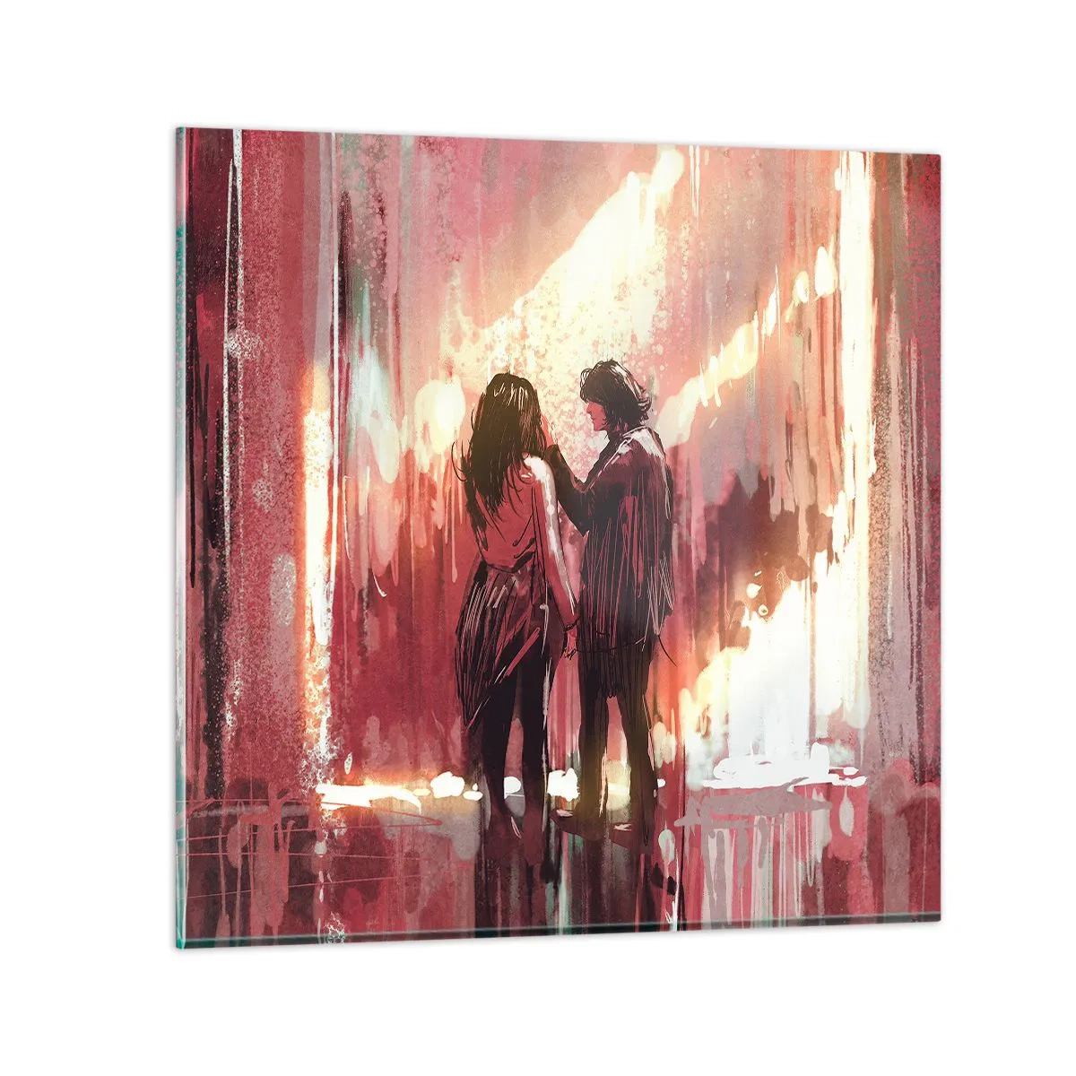 Glasbild - Bild auf glas - Das ewige Schauspiel der Liebe - 70x70 cm