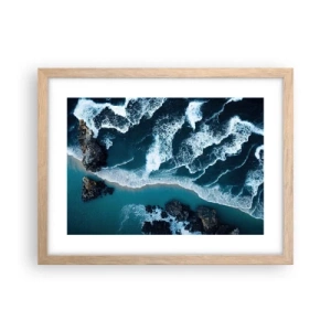 Poster in einem Rahmen aus heller Eiche - In Wellen gehüllt - 40x30 cm