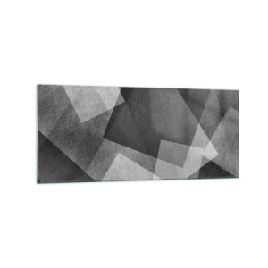 Glasbild - Bild auf glas - Schwarz-Weiß-Abstraktion mit geometrischen Formen - 120x50cm - Das ewige Symbol für Beständigkeit und Ordnung - Moderne Wanddekoration für Wohnzimmer und Schlafzimmer ARTTOR