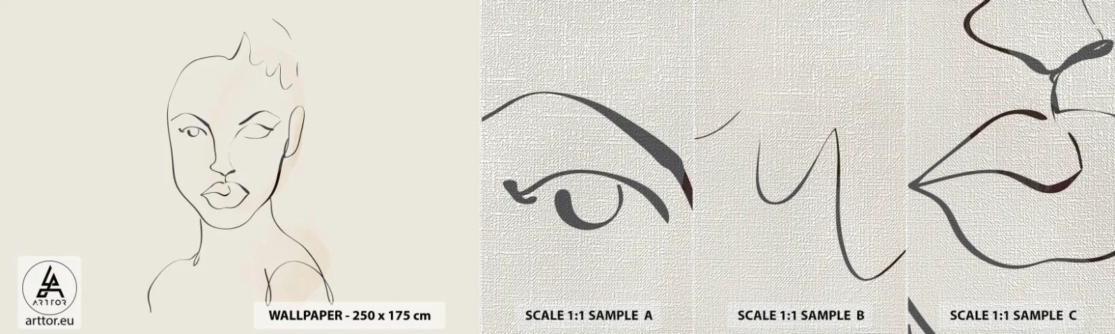 Fototapeten Muster Premium Canvas - Umriss der Sinnlichkeit - Frau, Grafik, Stück - 100x30 cm
