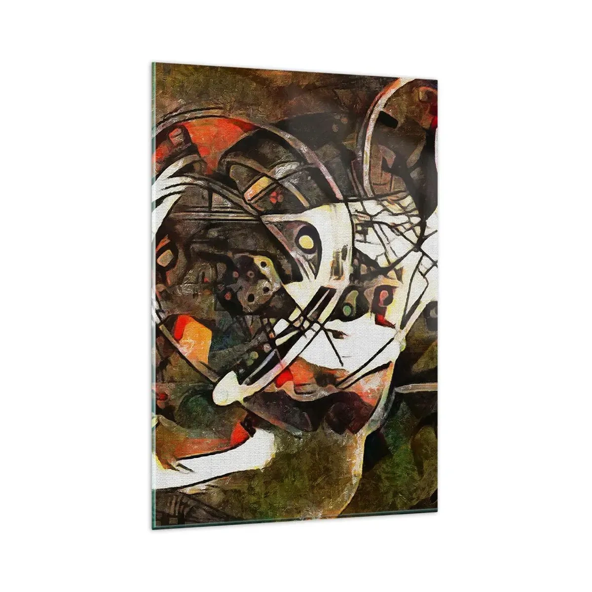 Glasbild - Bild auf glas - Ausdrucksstarke Abstraktion in dunklen Tönen mit dynamischen Linien. - 80x120cm - Hören Sie den Verkehr? - Moderne Wanddekoration für Wohnzimmer und Schlafzimmer ARTTOR