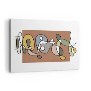 Bild auf Leinwand - Leinwandbild - Bunte Abstraktion mit Punkten und Linien - 120x80cm - Abstraktion, die ein Lächeln wert ist - Moderne Wanddekoration für Wohnzimmer und Schlafzimmer ARTTOR