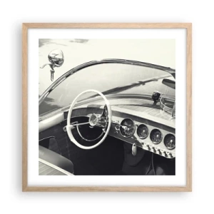 Poster in einem Rahmen aus heller Eiche - Wetter für die Reichen - 50x50 cm