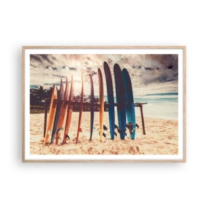 Poster in einem Rahmen aus heller Eiche - Gute Nacht bis morgen - 100x70 cm