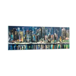 Glasbild - Bild auf glas - Kaskade von Lichtern - 90x30 cm