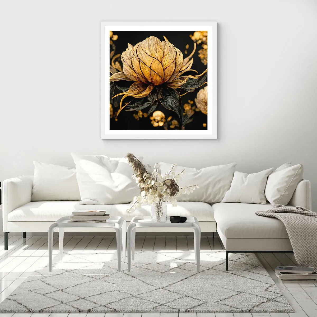 Poster in einem weißen Rahmen - Subtile Zerbrechlichkeit - 60x60 cm