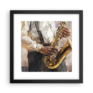 Poster in einem schwarzem Rahmen - Zeit fürs Solo - 30x30 cm