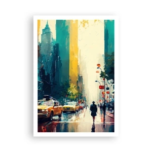 Poster - New York – selbst der Regen ist hier bunt - 70x100 cm