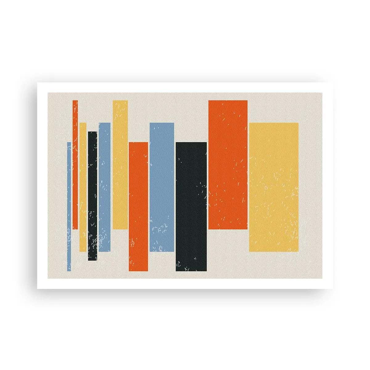 Poster - Bunte Rechtecke in moderner Anordnung - 100x70cm - Musiknotation - Moderne Wanddekoration für Wohnzimmer und Schlafzimmer ARTTOR