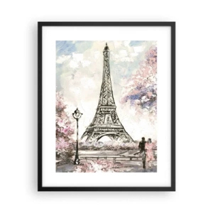 Poster in einem schwarzem Rahmen - Aprilspaziergang durch Paris - 40x50 cm