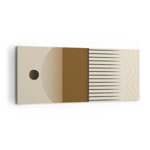 Bild auf Leinwand - Leinwandbild - Abstrakte geometrische Komposition in Beige- und Brauntönen - 120x50cm - Verschiedene Staaten - Moderne Wanddekoration für Wohnzimmer und Schlafzimmer ARTTOR